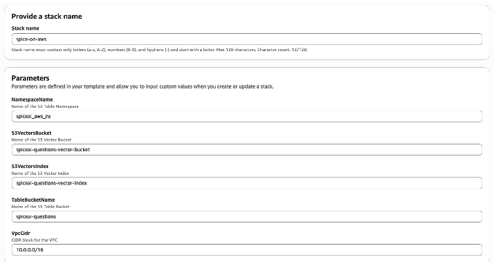 : CloudFormation Stack configuration